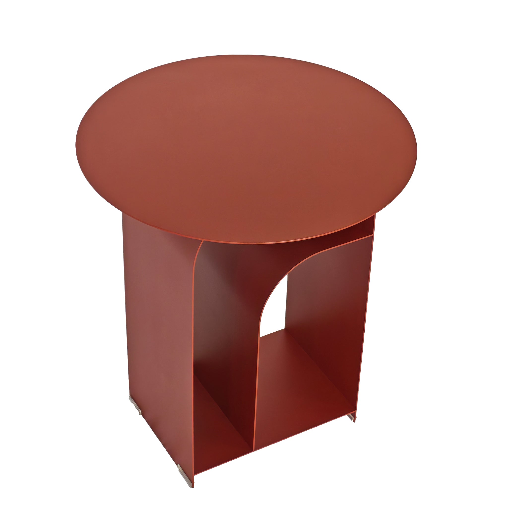 38cm Round Capri Side Table - Burgandy Red