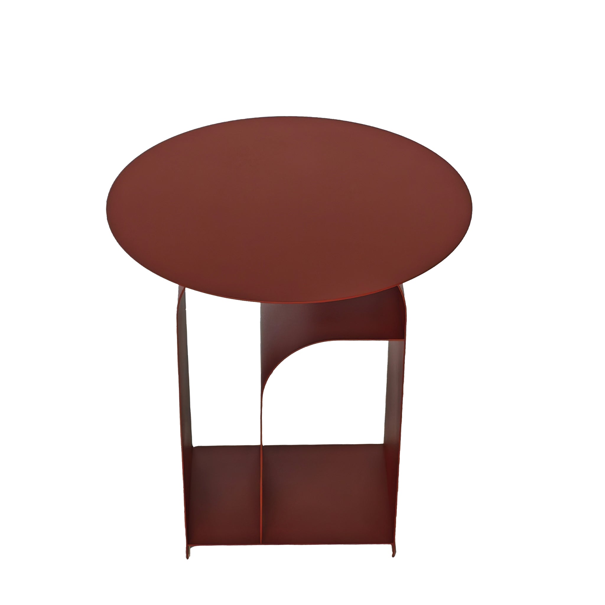 38cm Round Capri Side Table - Burgandy Red