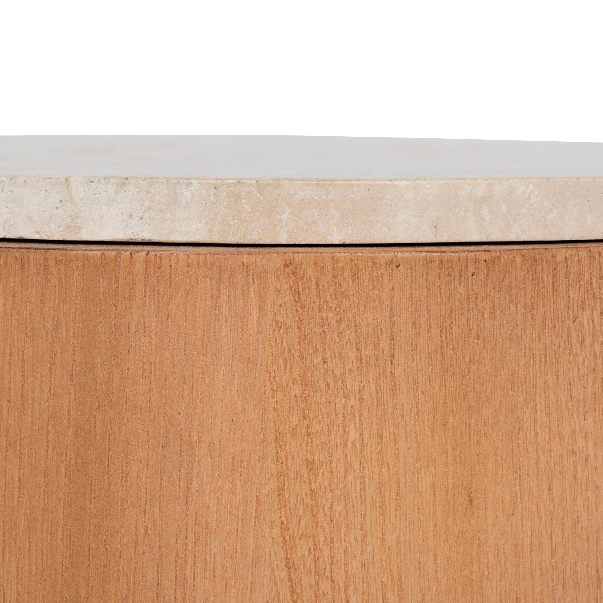 50cm Round Travertine Capri Side Table - Natural