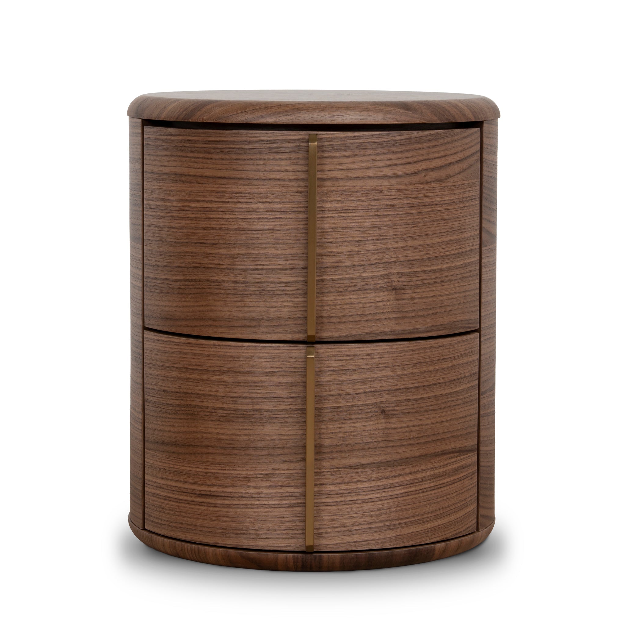 46cm Round Bedside Table - Walnut
