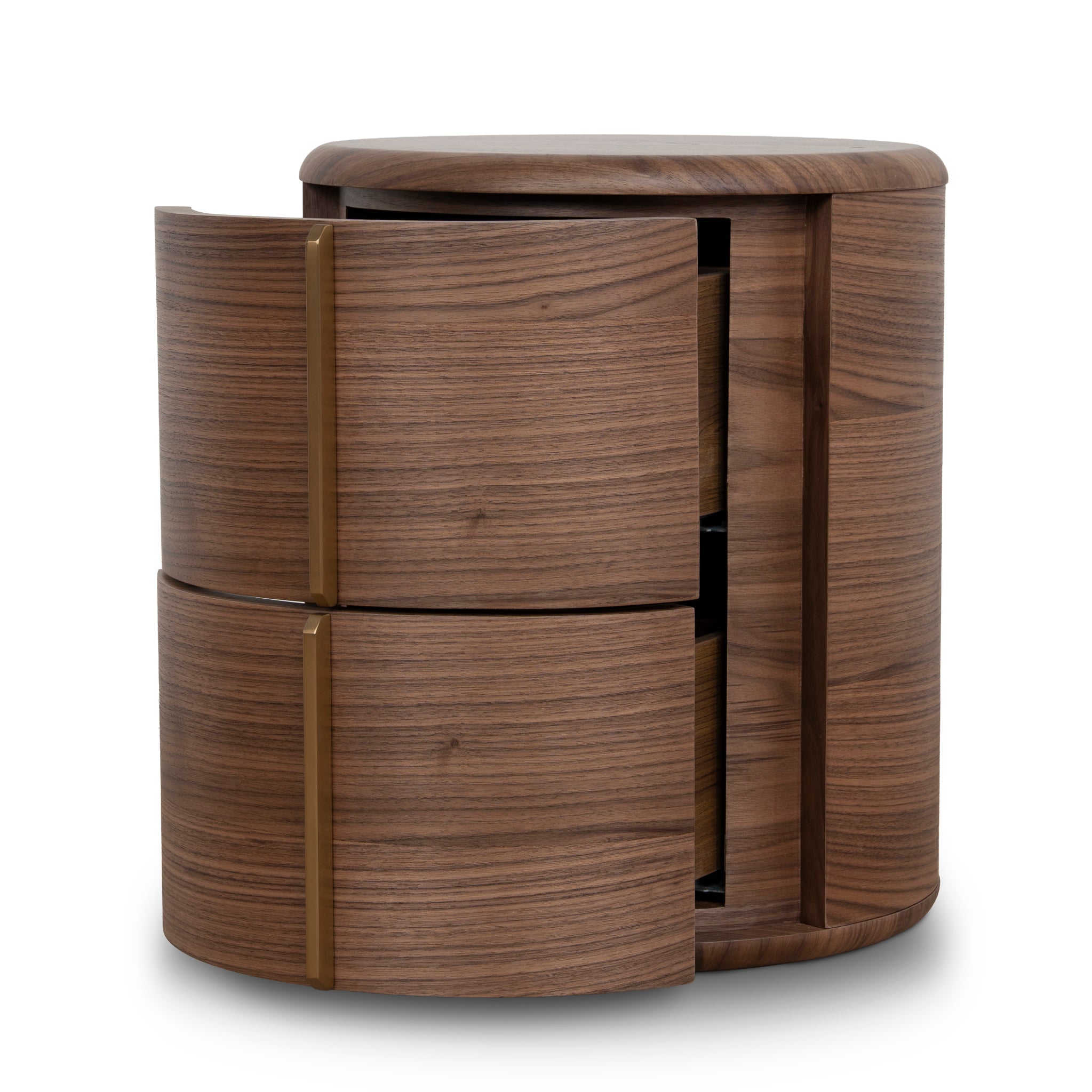 46cm Round Bedside Table - Walnut