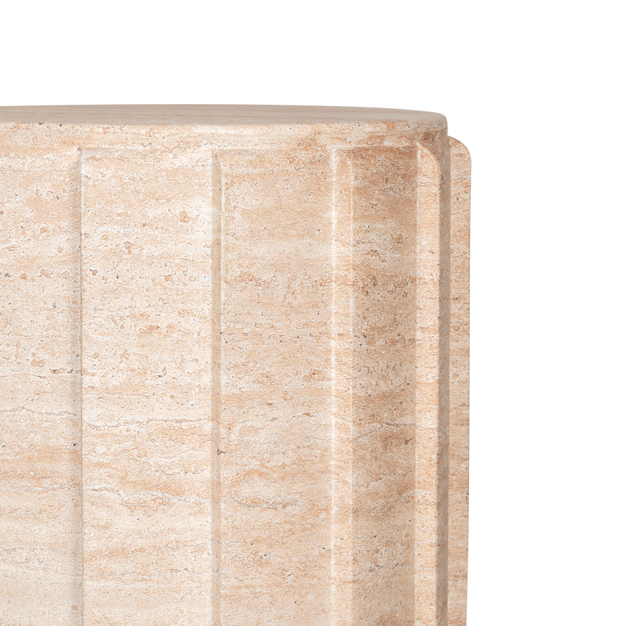 38cm Stool Capri Side Table - Light Travertine Look