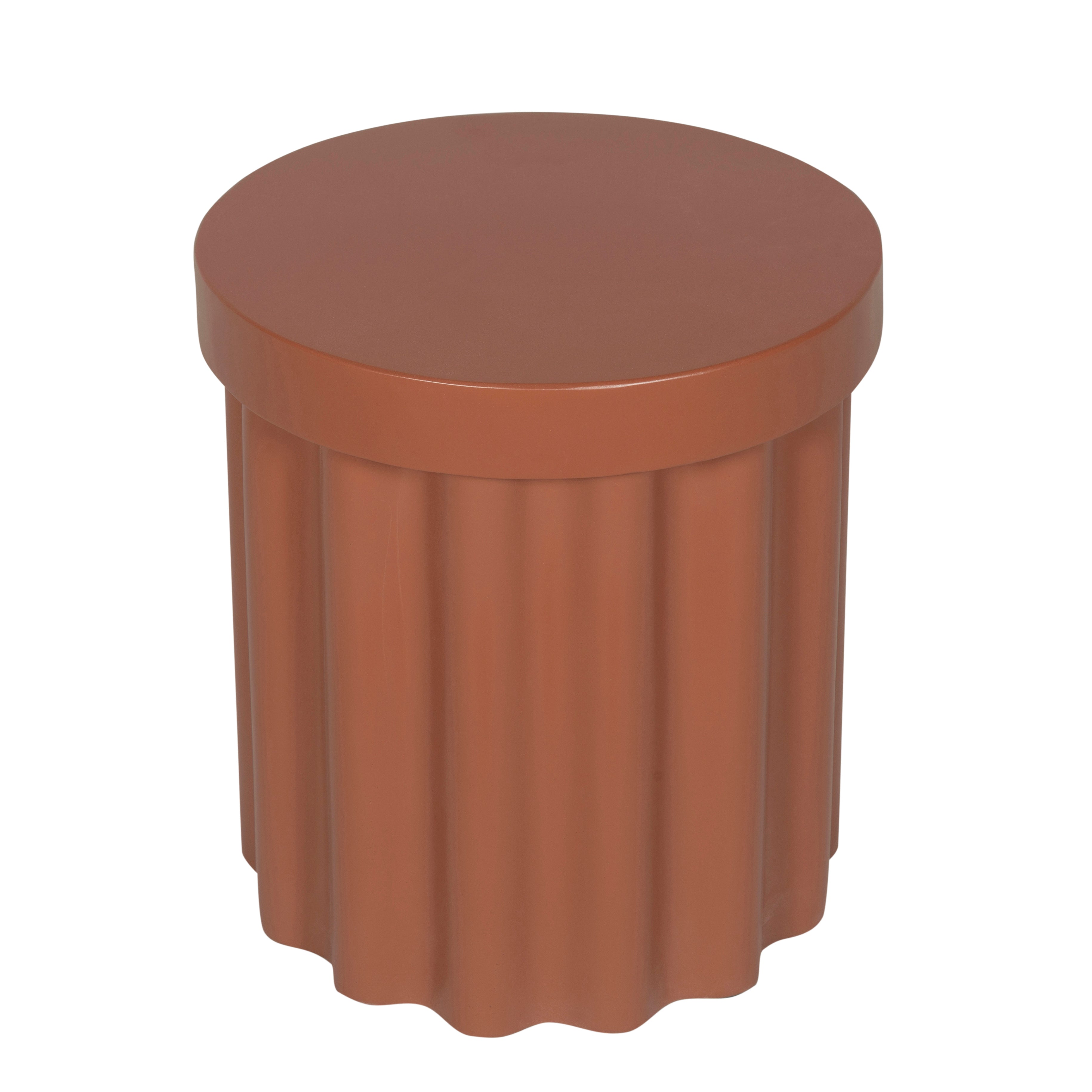 40cm Concrete Capri Side Table - Terracotta