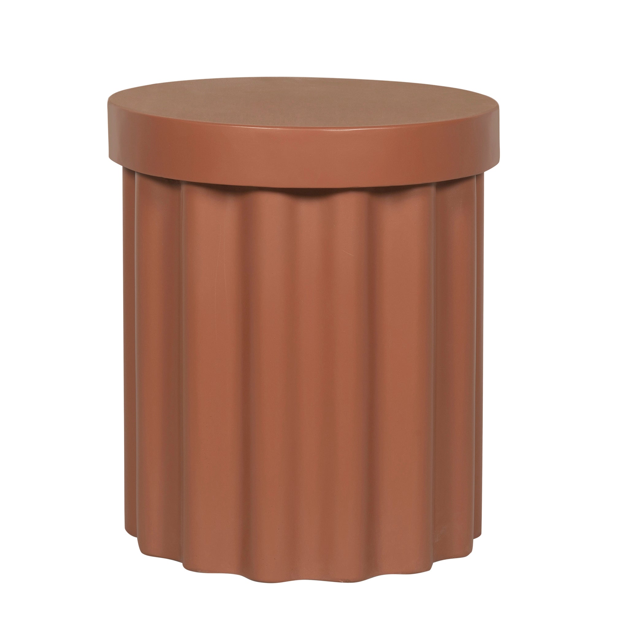 40cm Concrete Capri Side Table - Terracotta