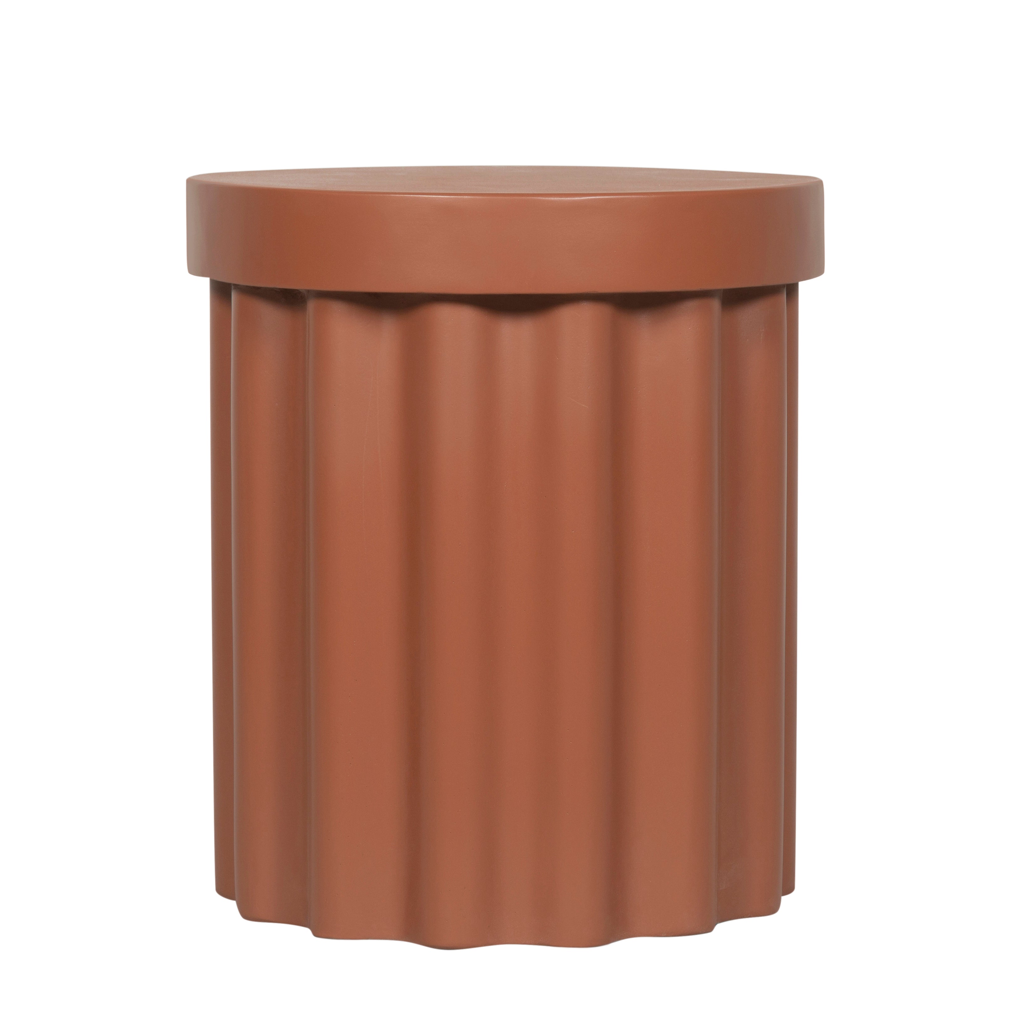 40cm Concrete Capri Side Table - Terracotta