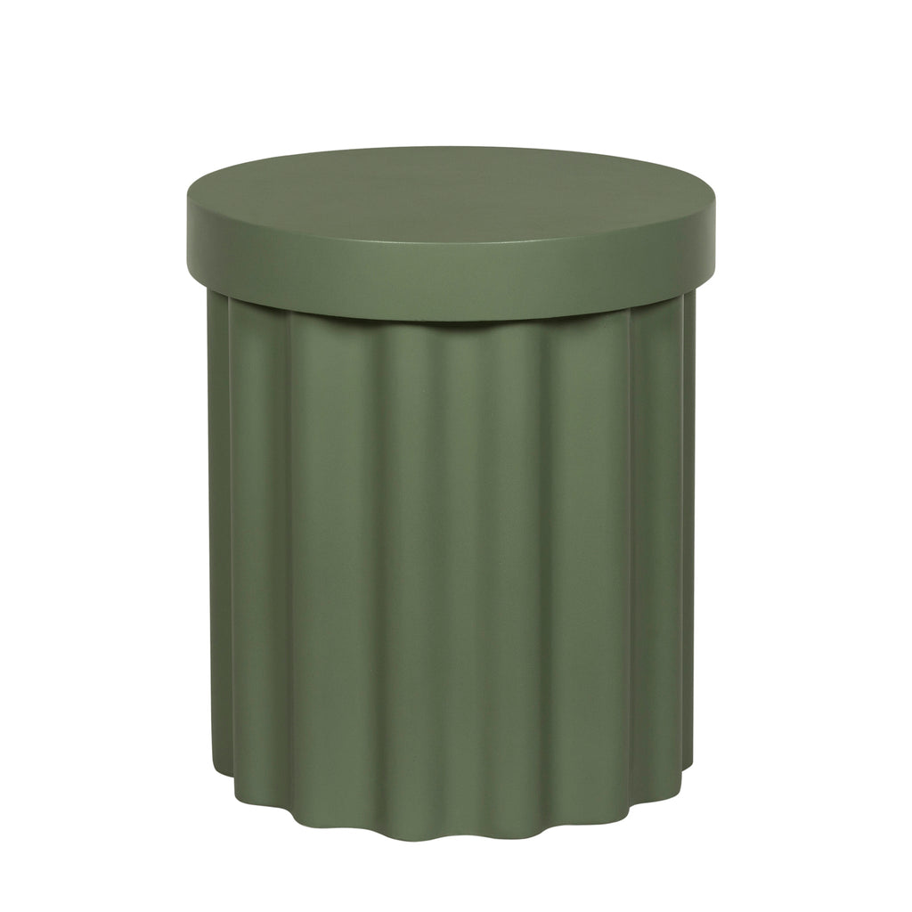 40cm Concrete Capri Side Table - Green