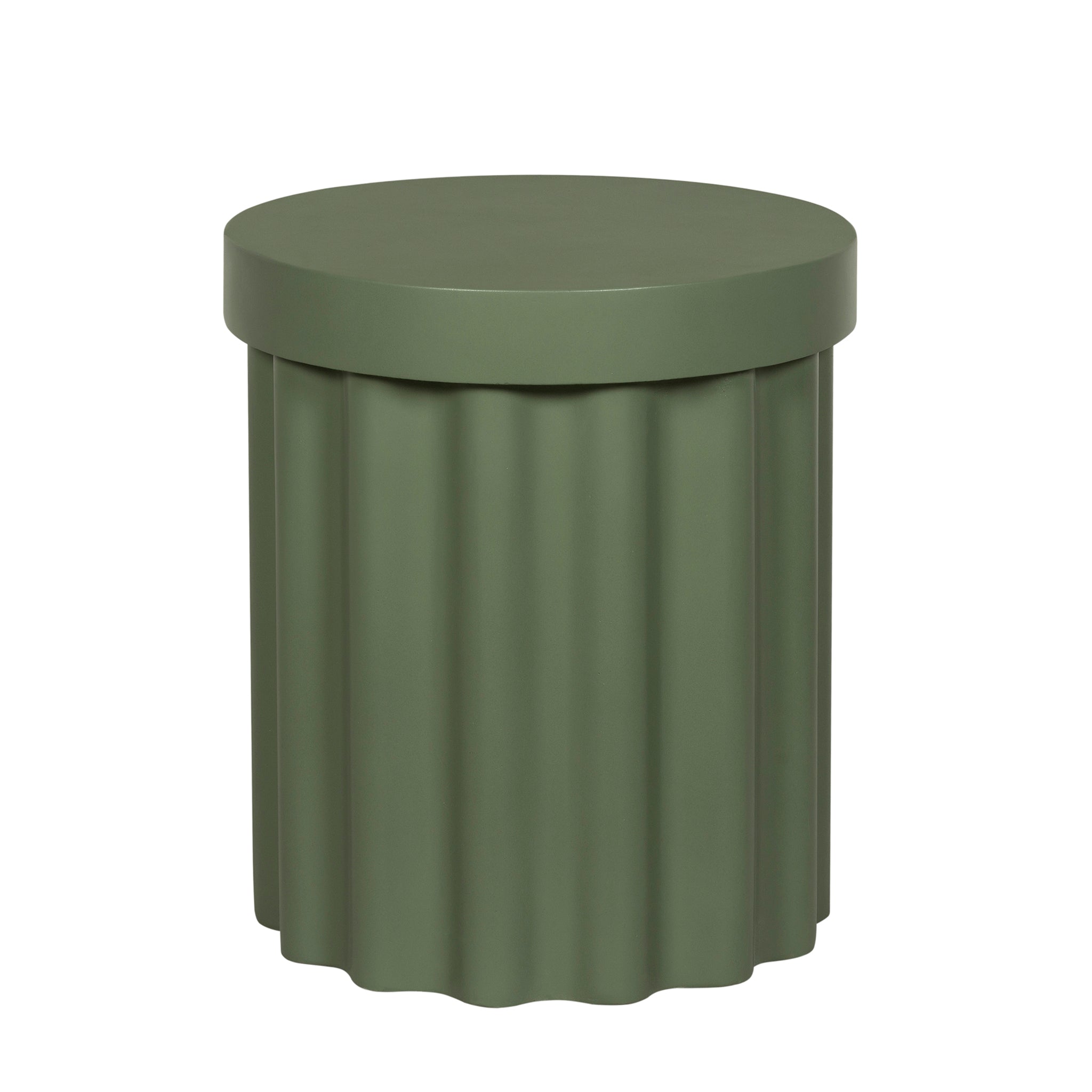 40cm Concrete Capri Side Table - Green