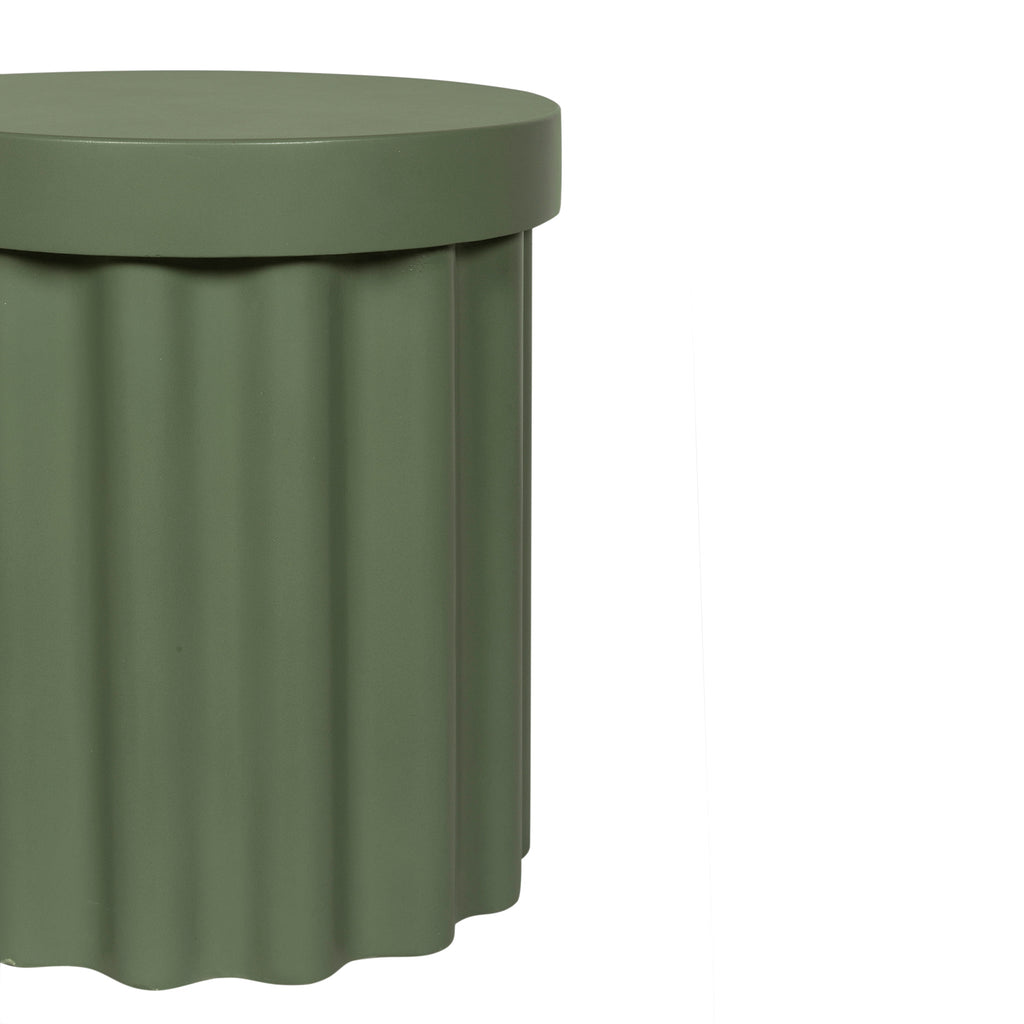 40cm Concrete Capri Side Table - Green