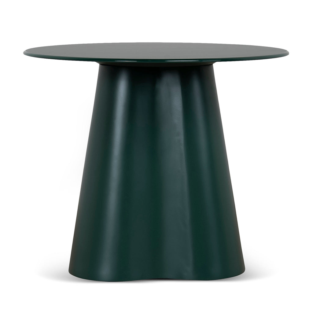 60cm Round Tempered Glass Capri Side Table - Green