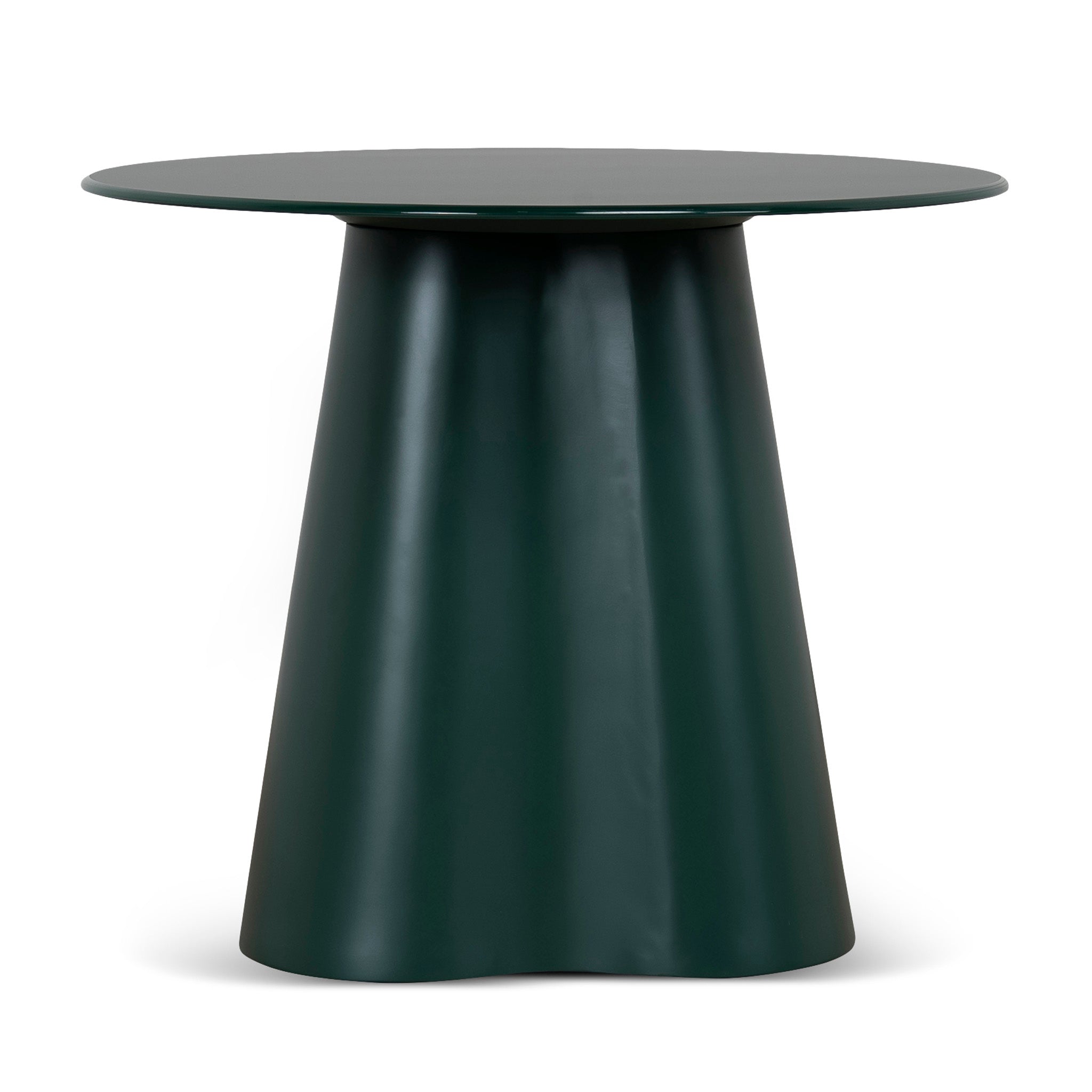 60cm Round Tempered Glass Capri Side Table - Green