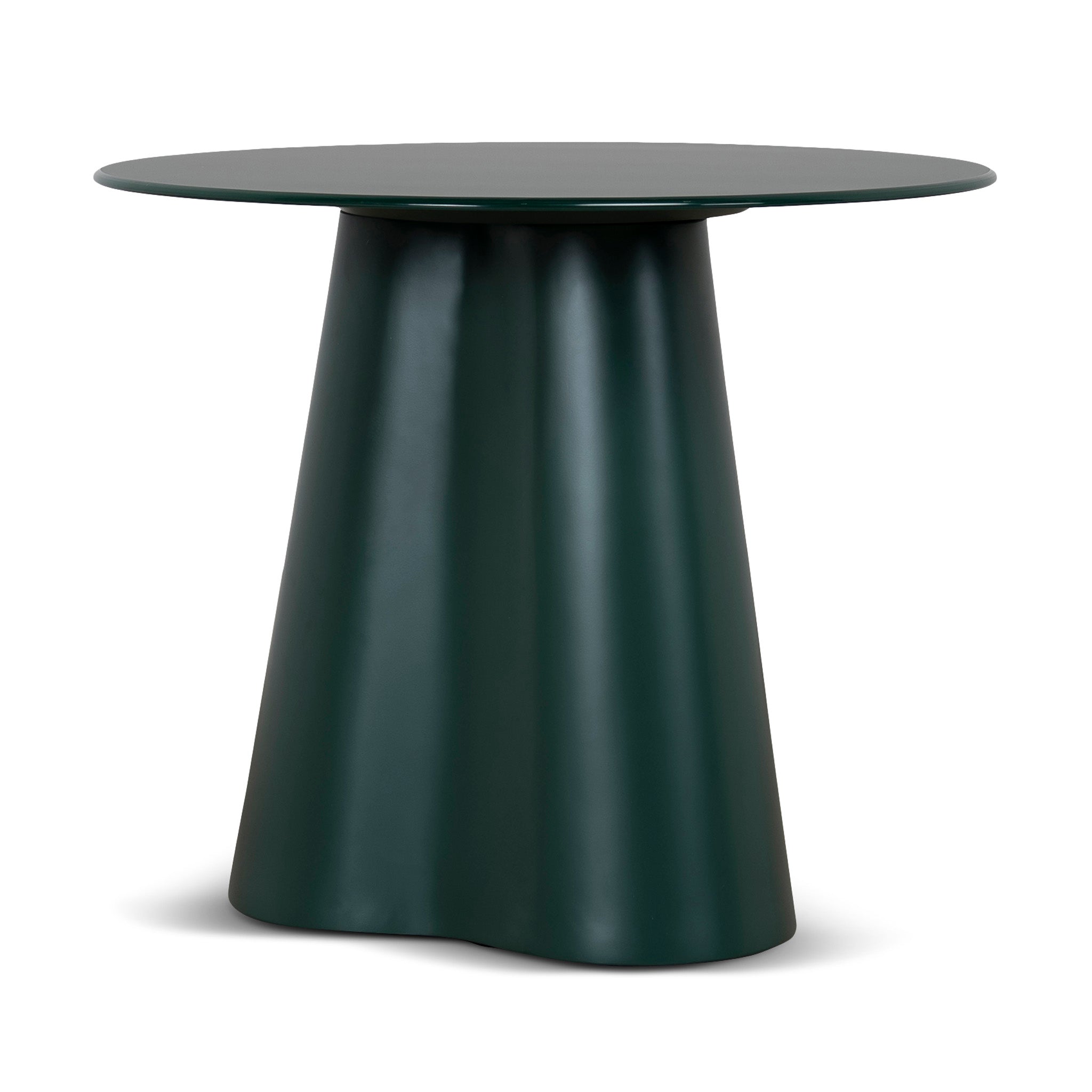 60cm Round Tempered Glass Capri Side Table - Green