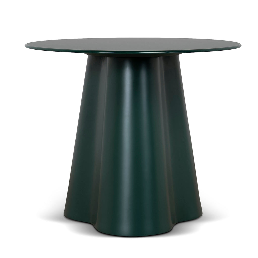 60cm Round Tempered Glass Capri Side Table - Green