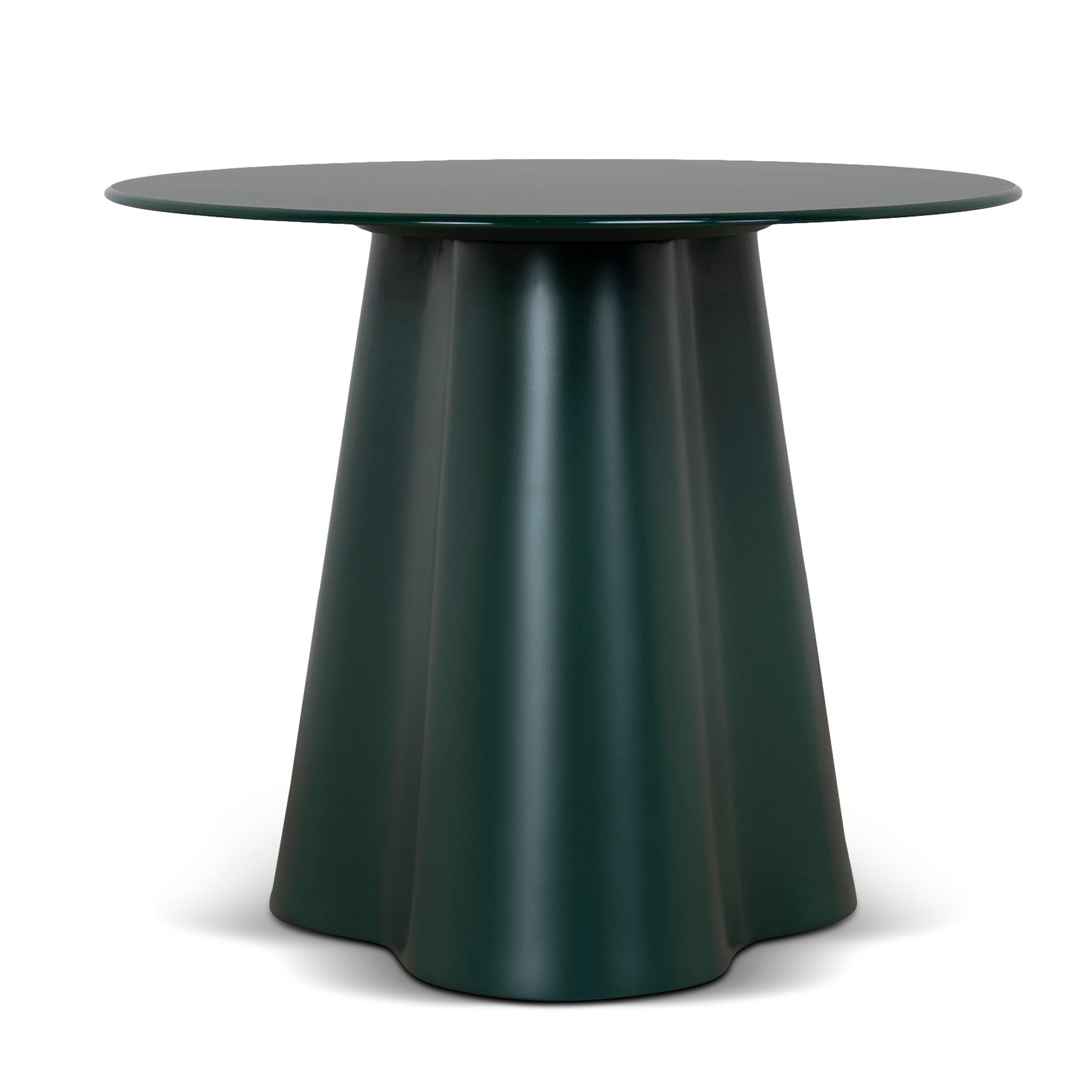 60cm Round Tempered Glass Capri Side Table - Green