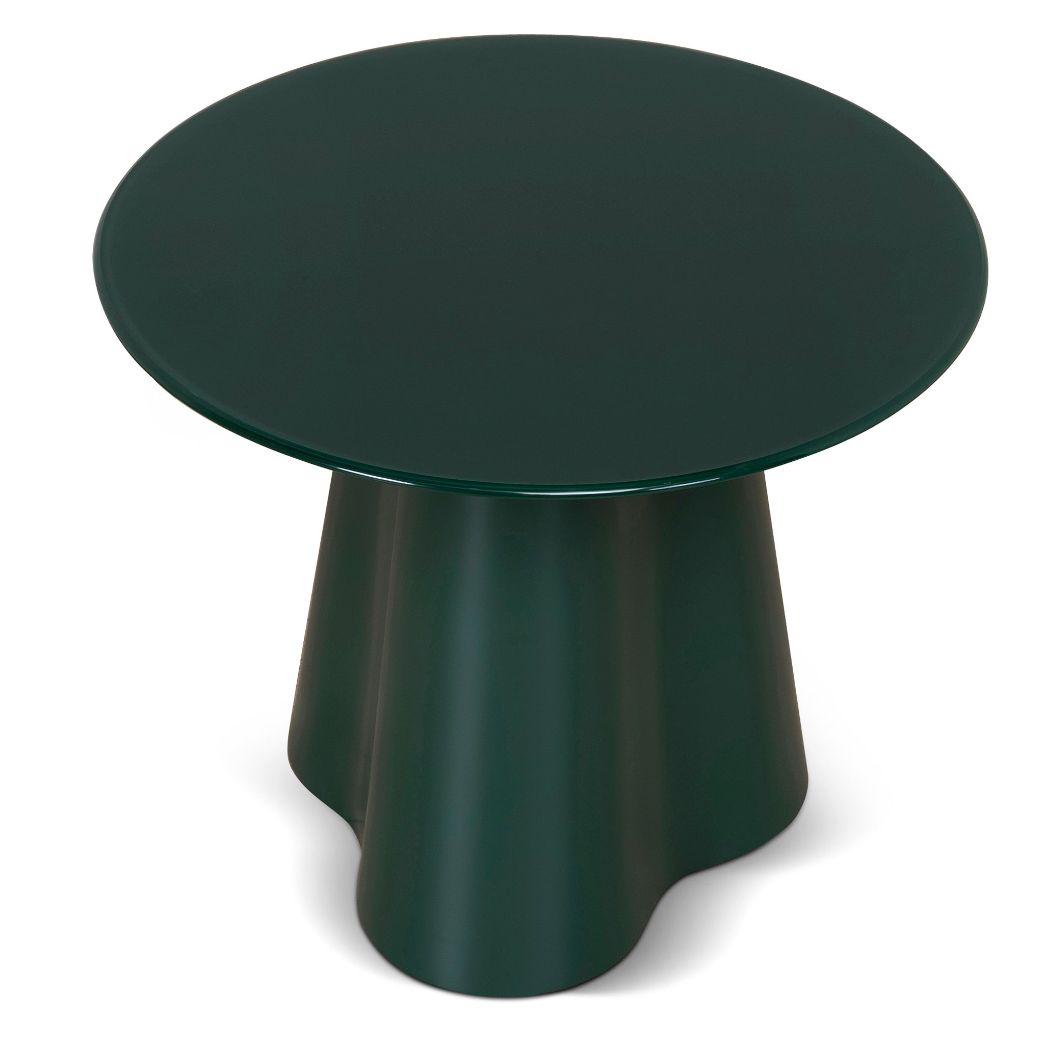 60cm Round Tempered Glass Capri Side Table - Green