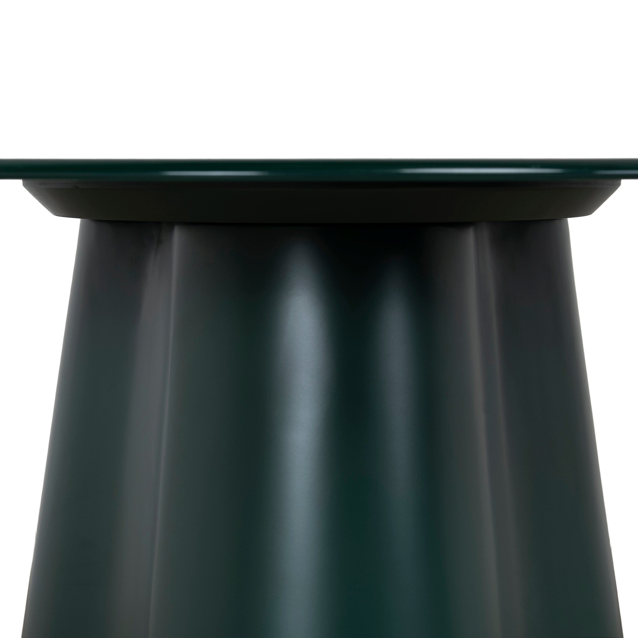 60cm Round Tempered Glass Capri Side Table - Green