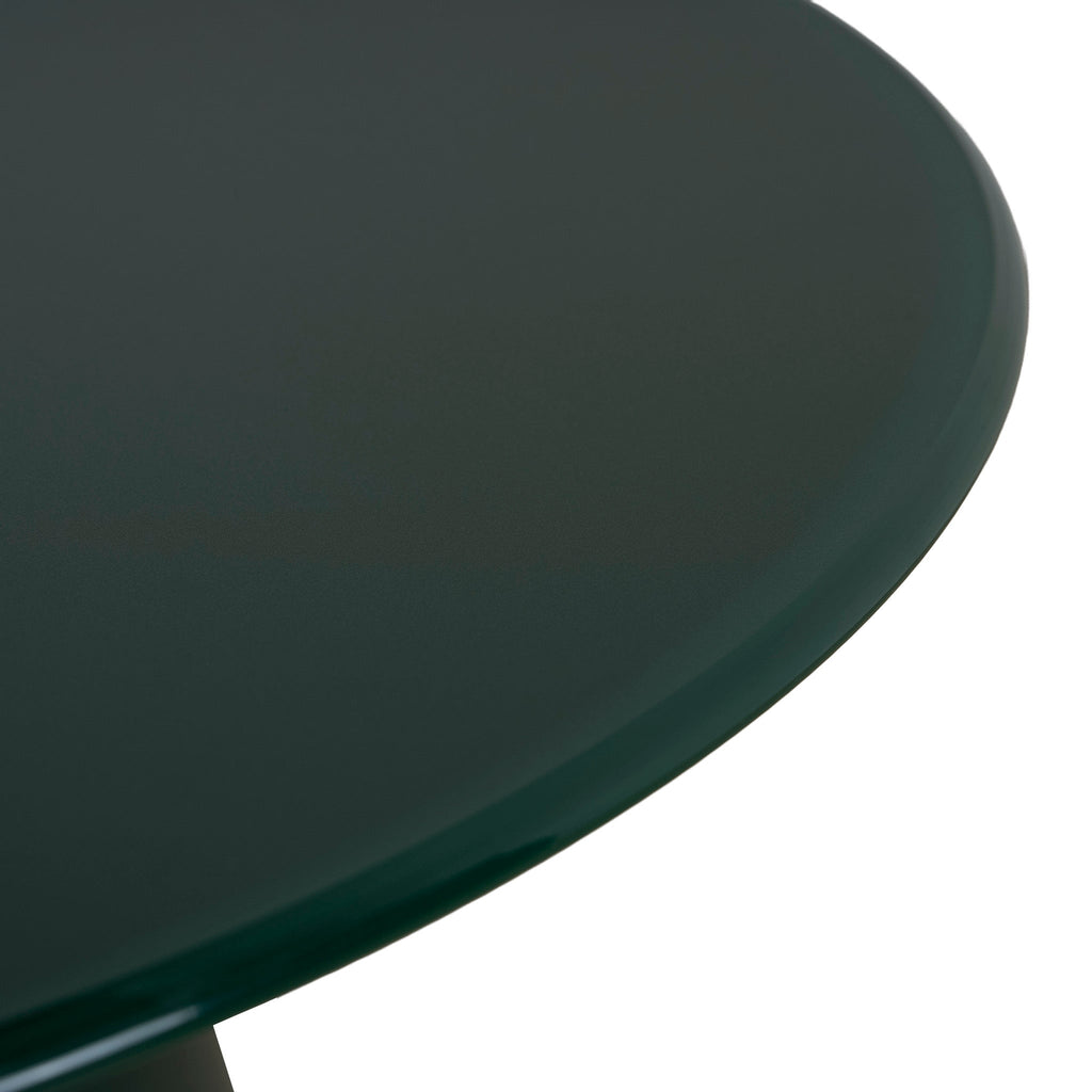 60cm Round Tempered Glass Capri Side Table - Green