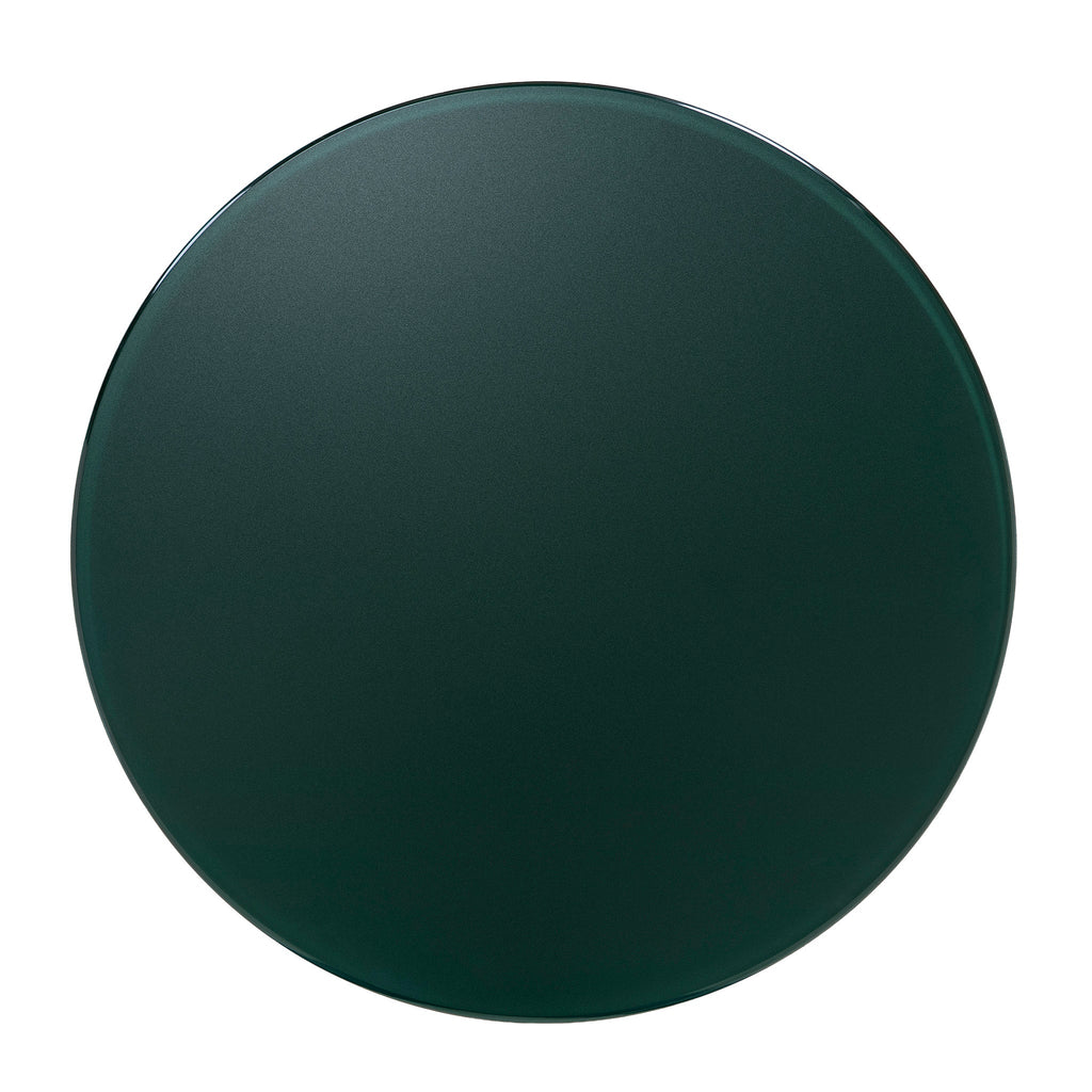 60cm Round Tempered Glass Capri Side Table - Green