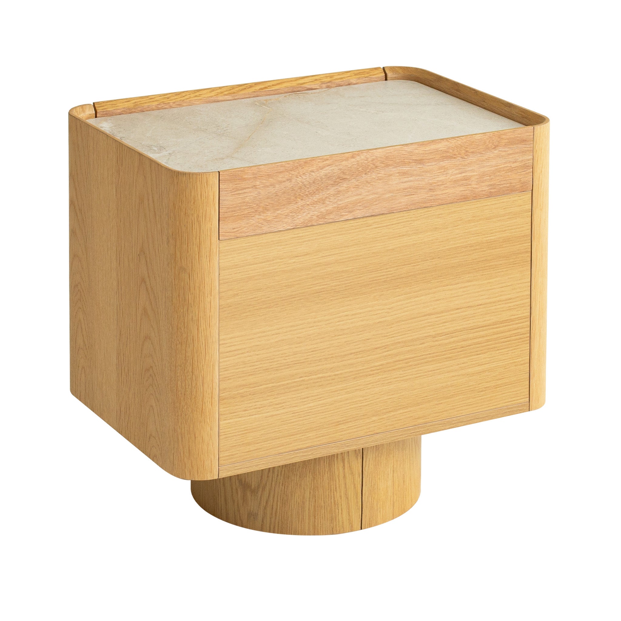Stone Top Bedside Table - Natural
