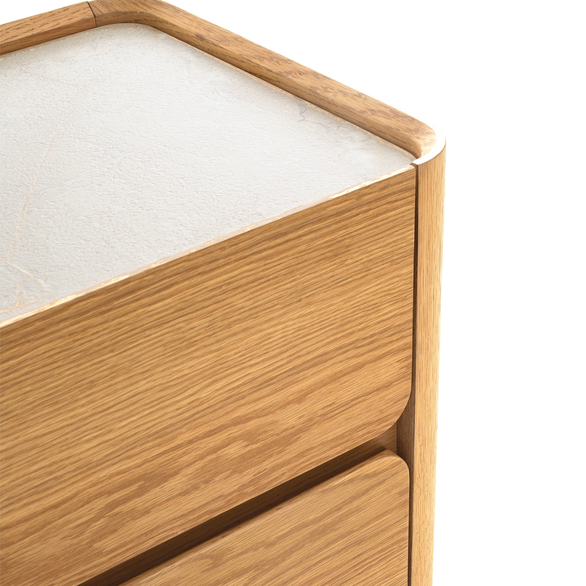Stone Top Bedside Table - Natural