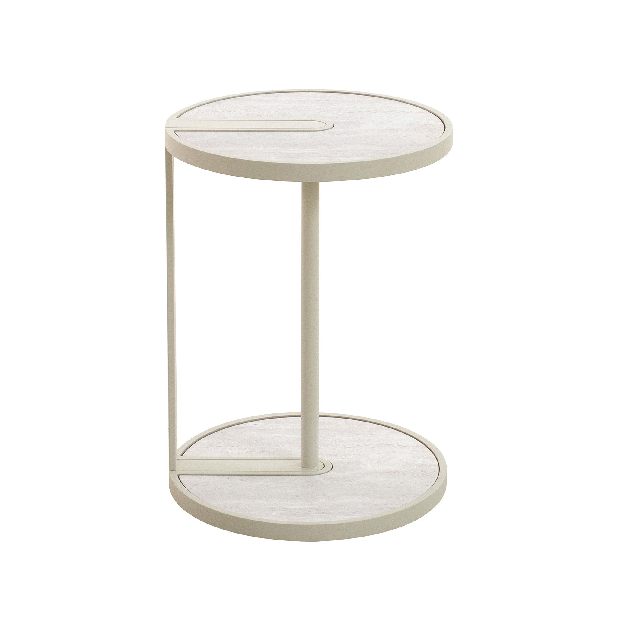 Beige Glass Capri Side Table - Warm Grey
