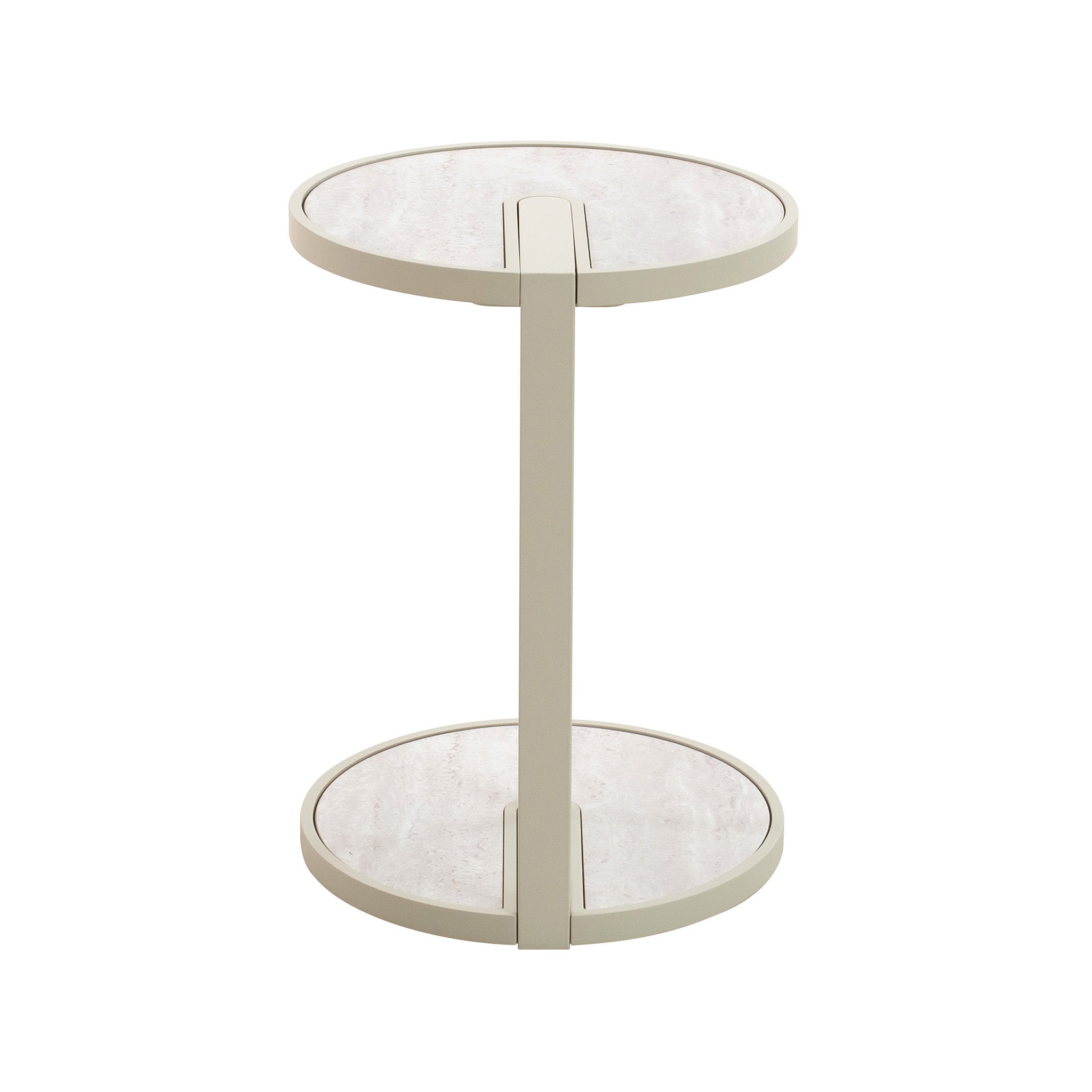 Beige Glass Capri Side Table - Warm Grey