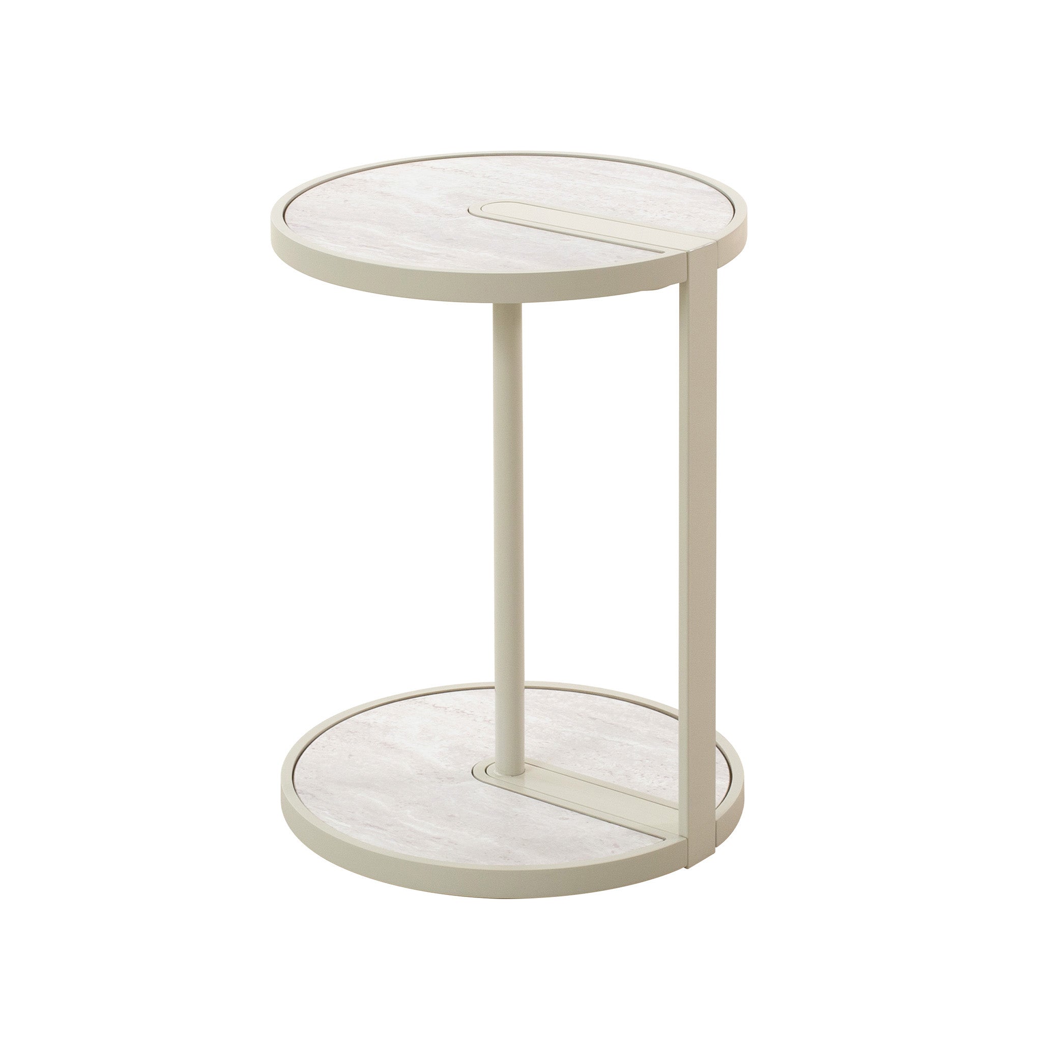 Beige Glass Capri Side Table - Warm Grey