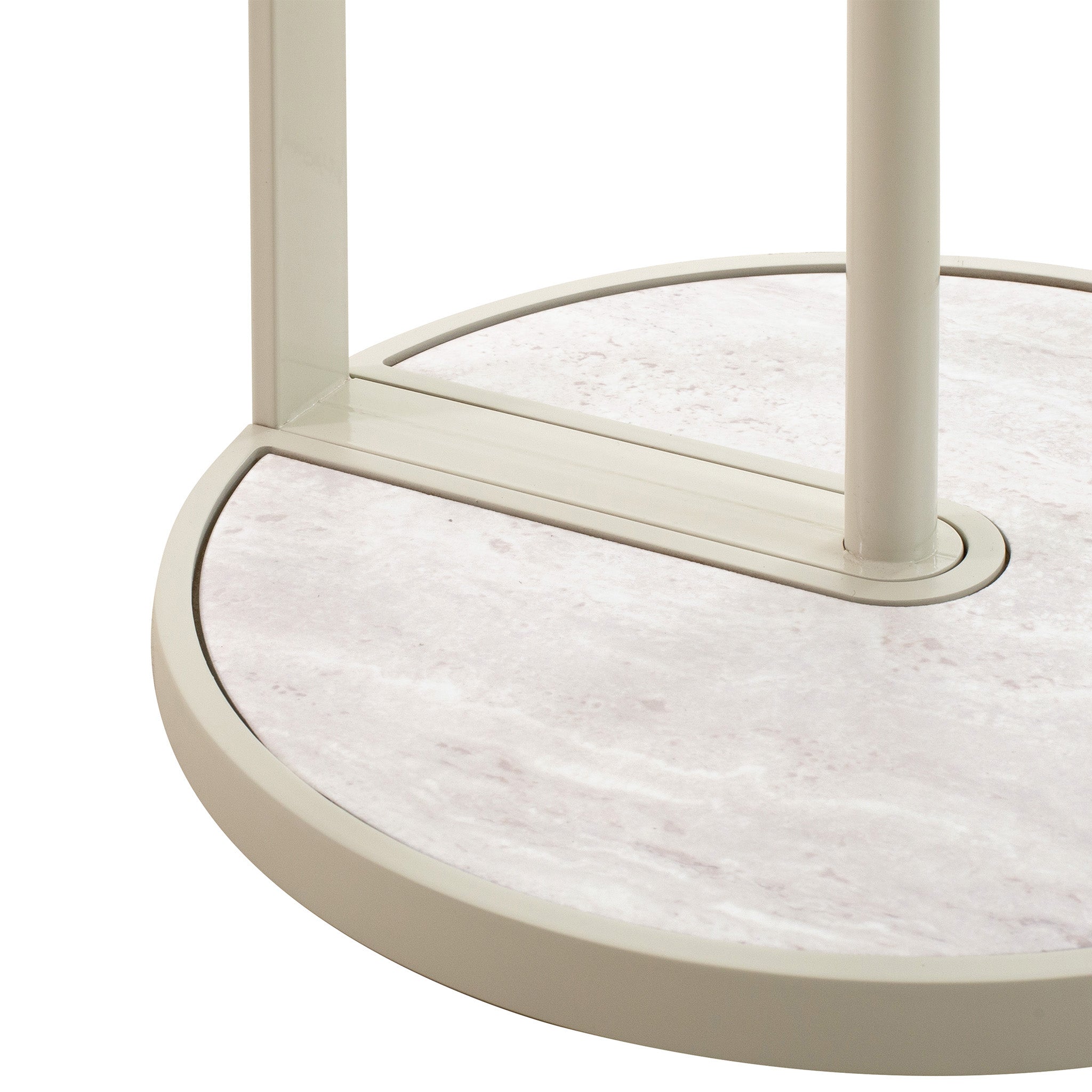 Beige Glass Capri Side Table - Warm Grey