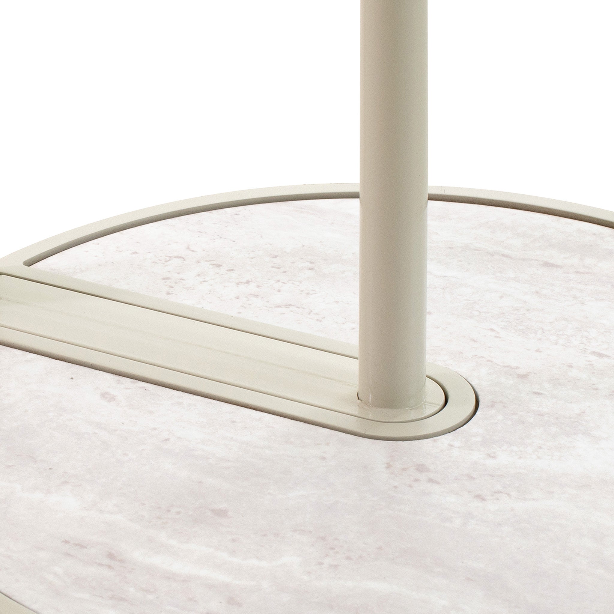 Beige Glass Capri Side Table - Warm Grey