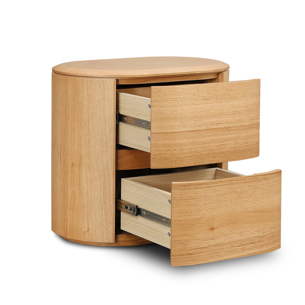 60cm Tassie Oak Bedside Table - Natural