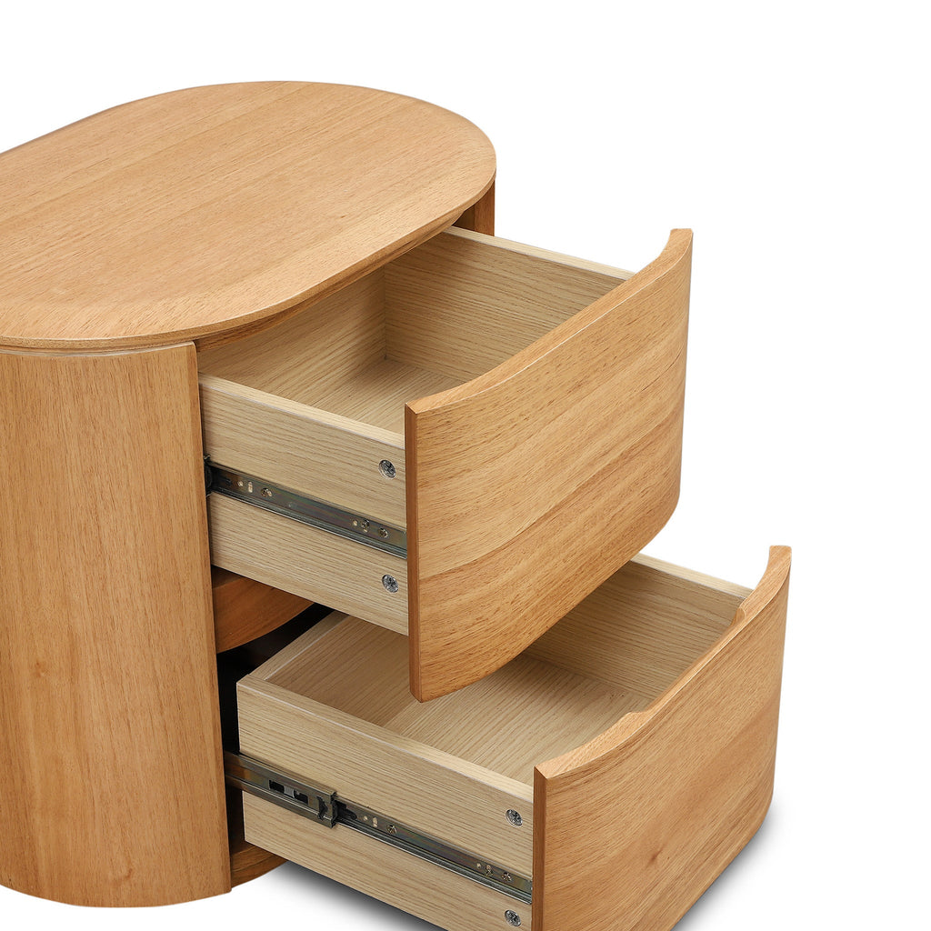 60cm Tassie Oak Bedside Table - Natural