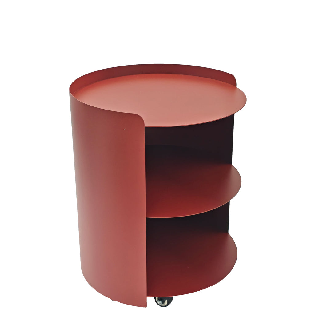 37cm Round Capri Side Table - Burgundy Red