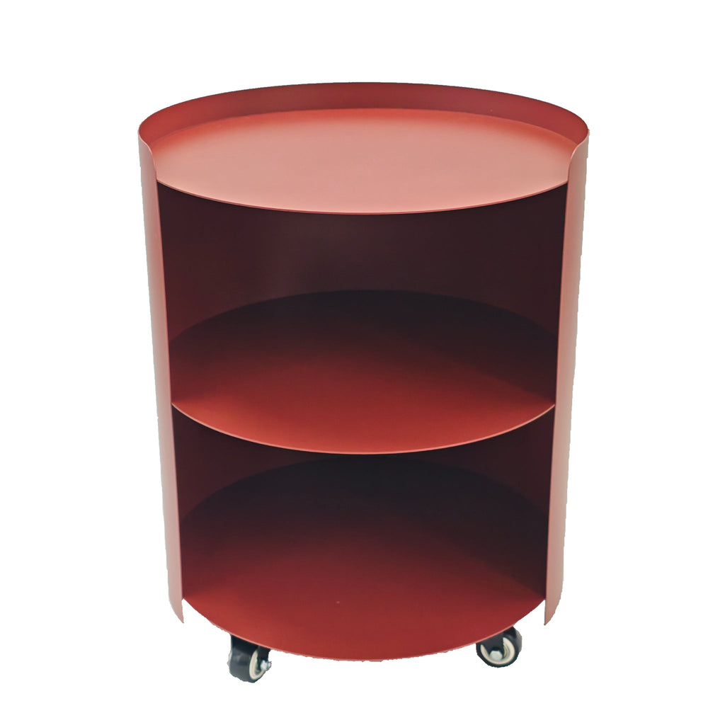 37cm Round Capri Side Table - Burgundy Red