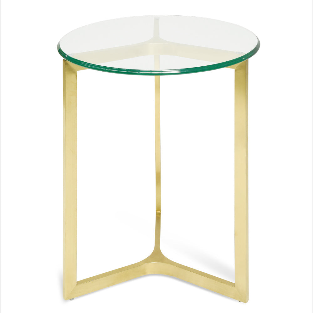 Round Glass Capri Side Table - Gold Base