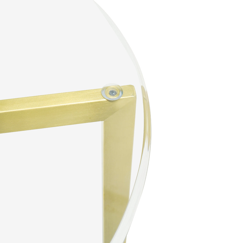 Round Glass Capri Side Table - Gold Base