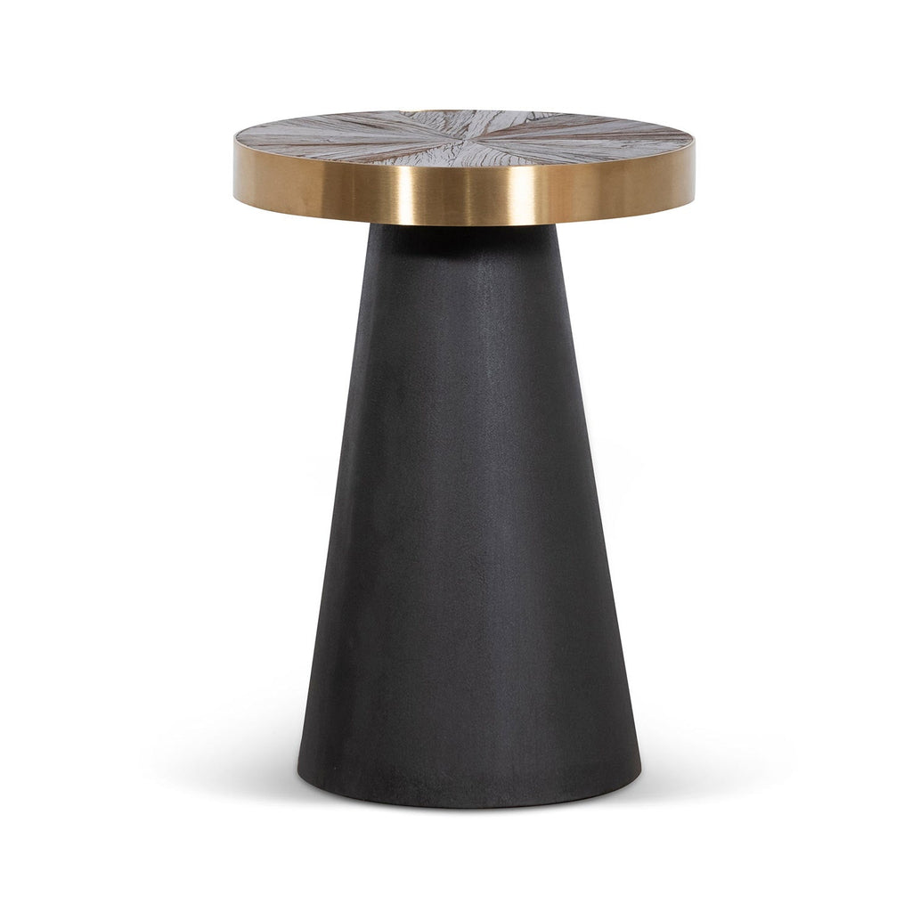Capri Side Table - Natural Top with Dark Grey Base