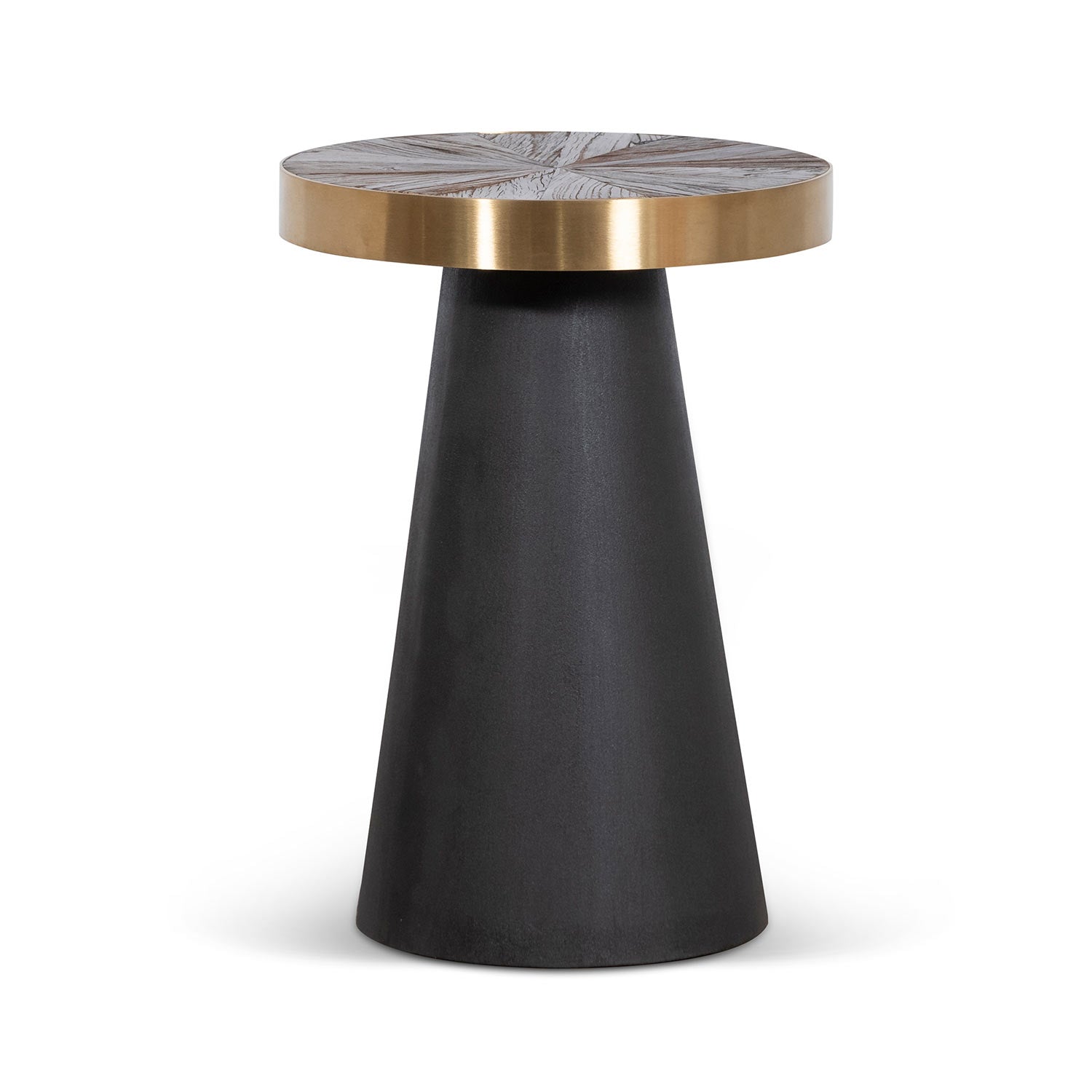 Capri Side Table - Natural Top with Dark Grey Base