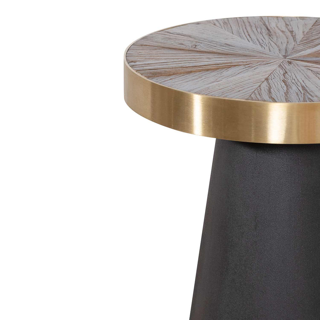 Capri Side Table - Natural Top with Dark Grey Base
