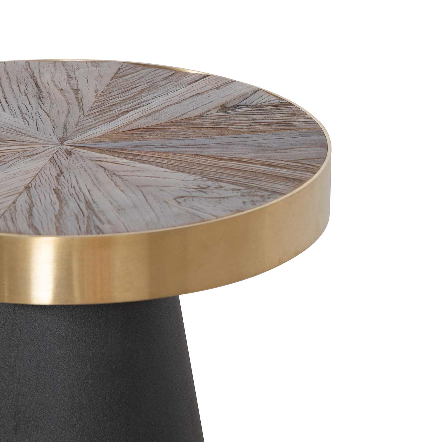 Capri Side Table - Natural Top with Dark Grey Base