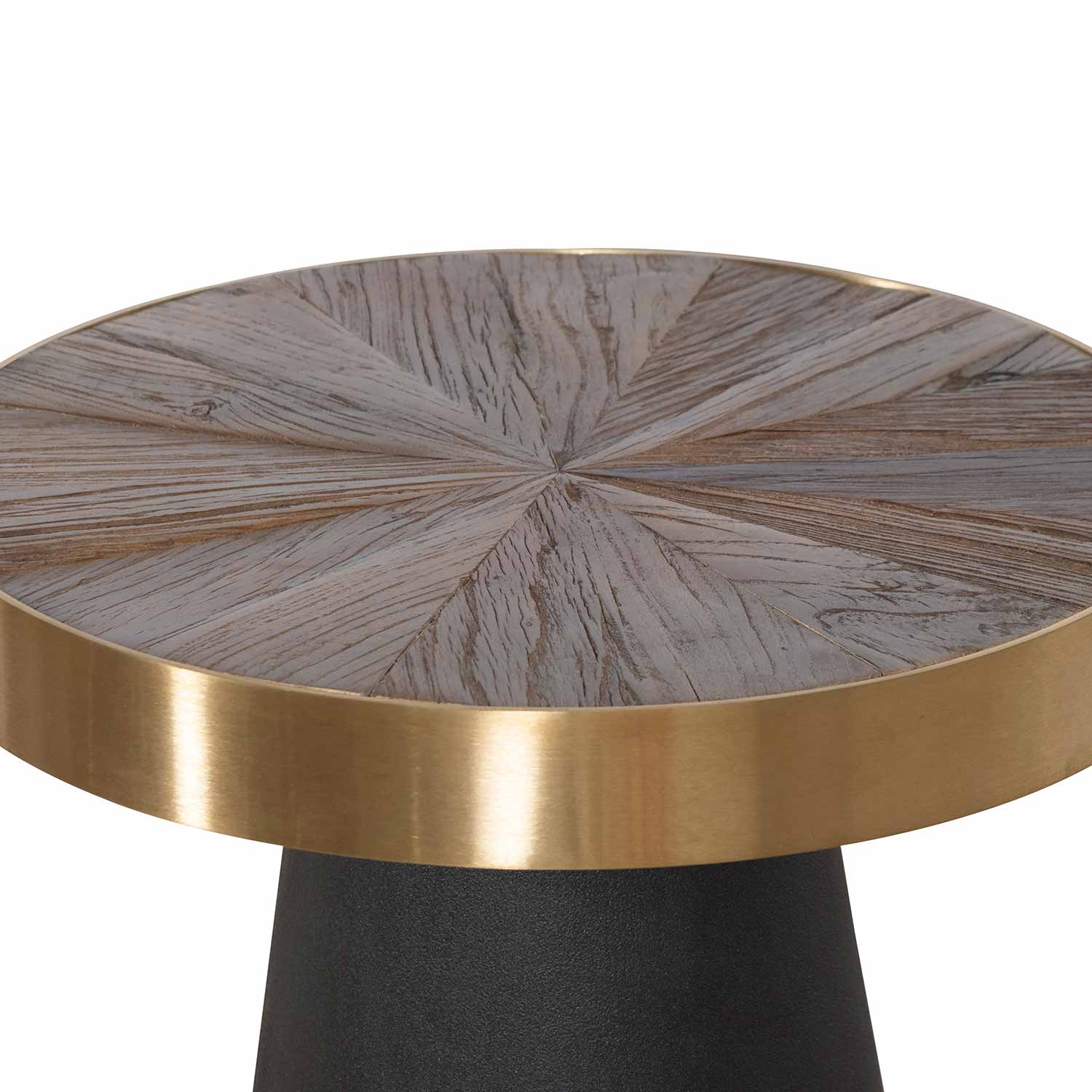 Capri Side Table - Natural Top with Dark Grey Base