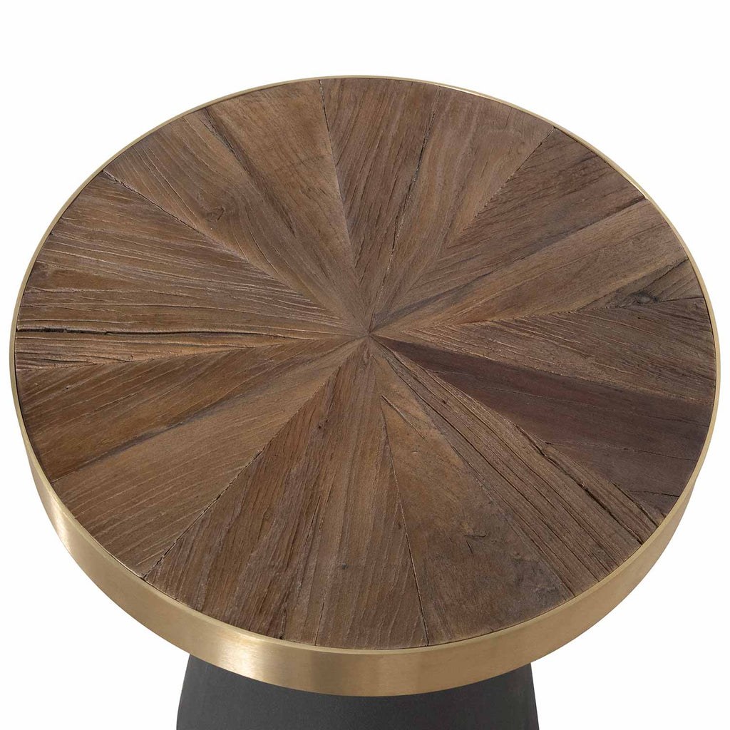 Capri Side Table - Natural Top with Dark Grey Base