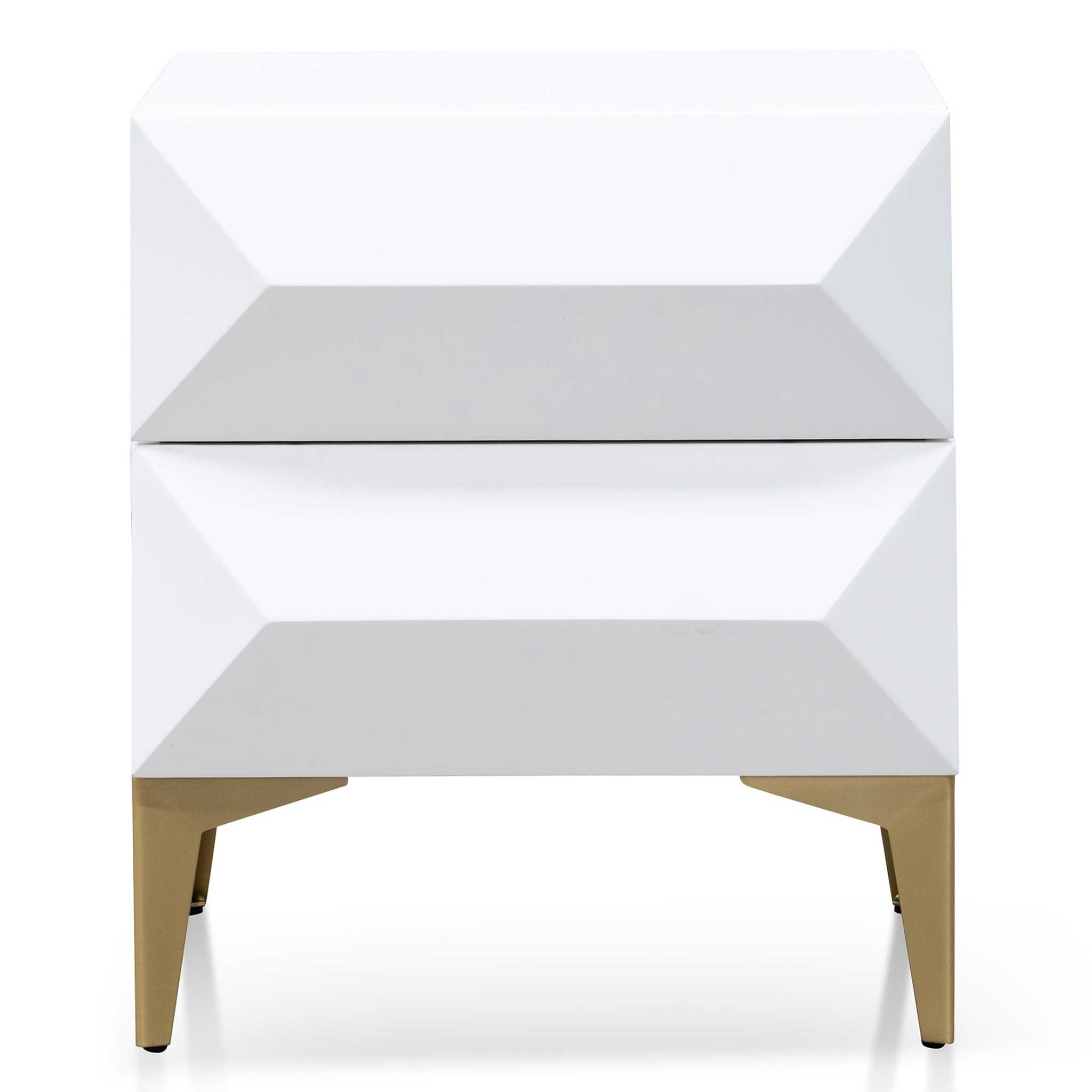 Wooden Capri Side Table - White with Gold Legs
