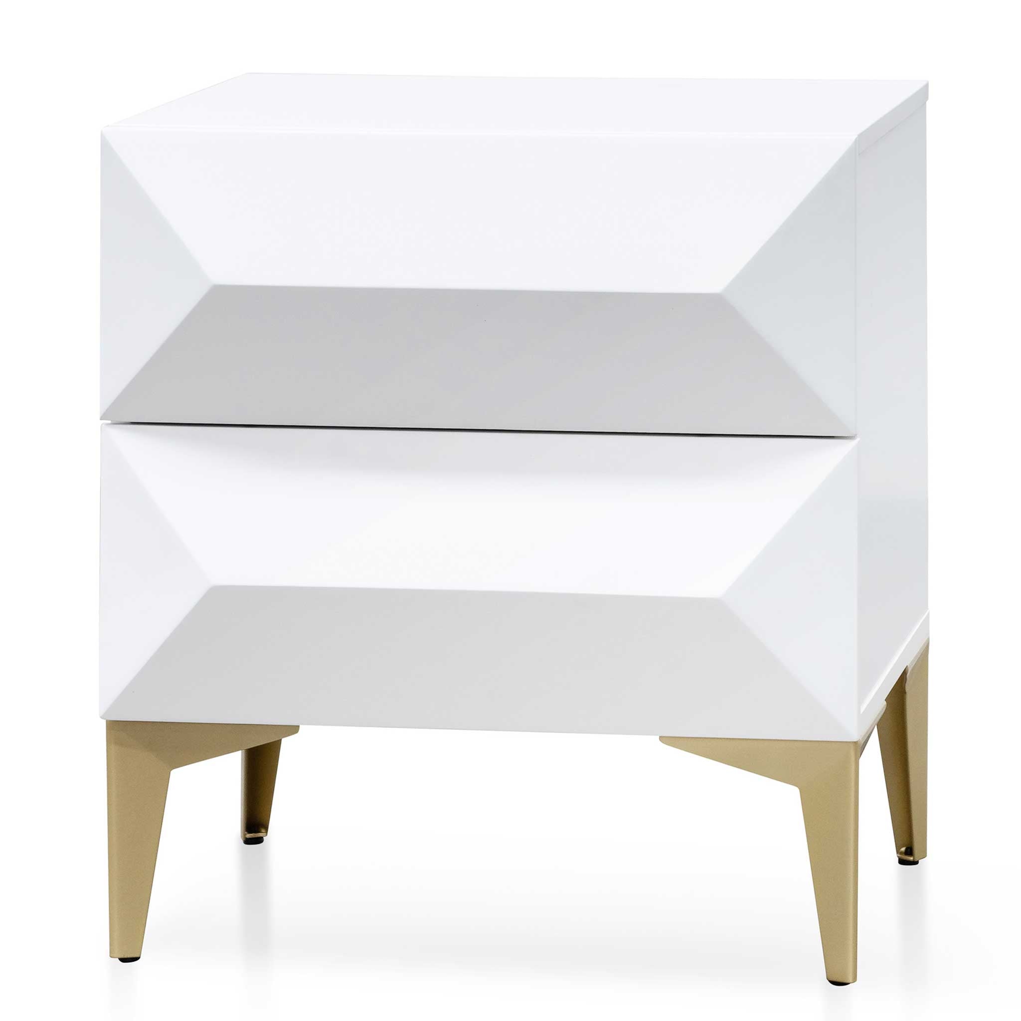 Wooden Capri Side Table - White with Gold Legs