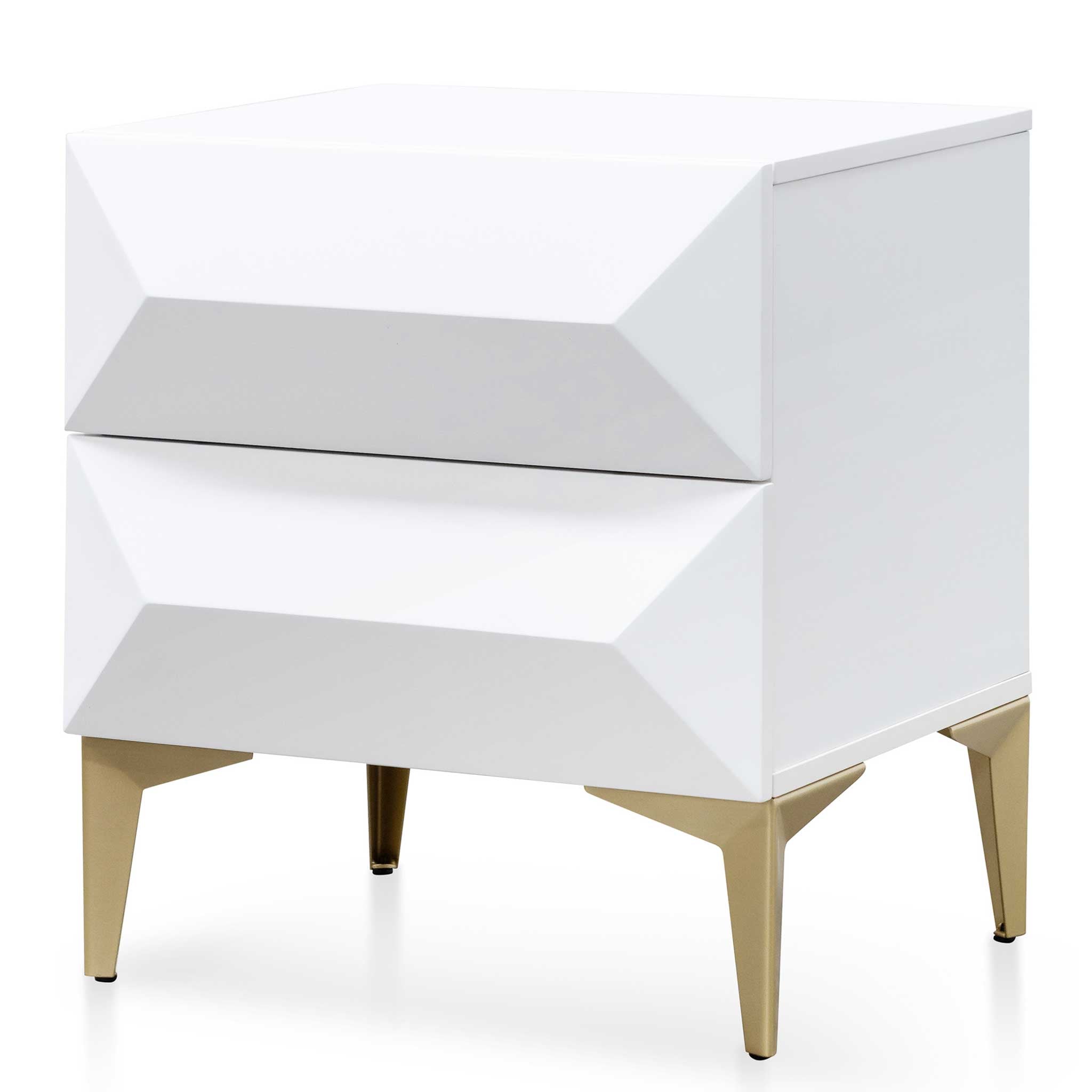 Wooden Capri Side Table - White with Gold Legs