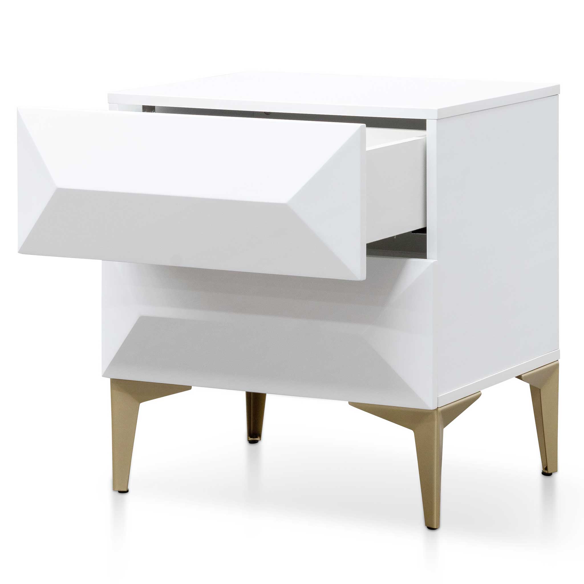 Wooden Capri Side Table - White with Gold Legs