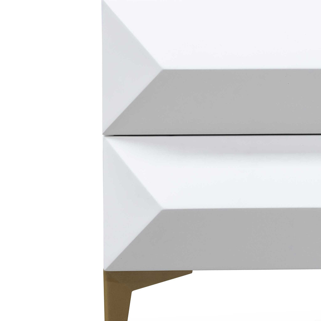 Wooden Capri Side Table - White with Gold Legs