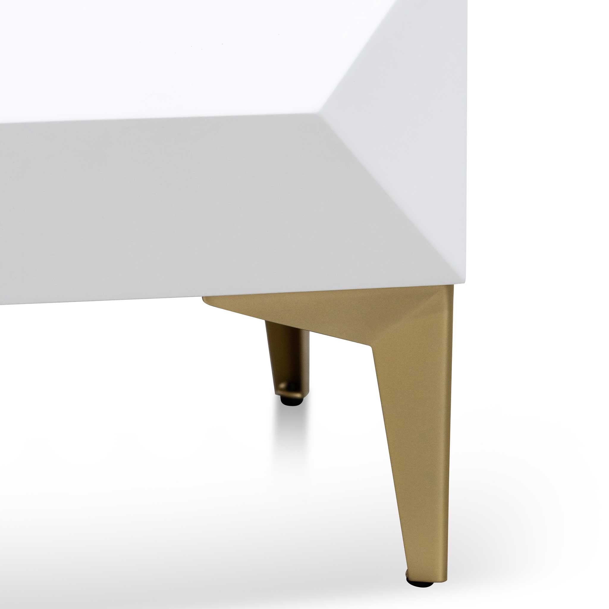Wooden Capri Side Table - White with Gold Legs