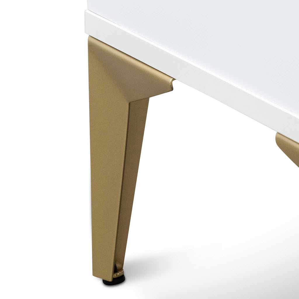 Wooden Capri Side Table - White with Gold Legs