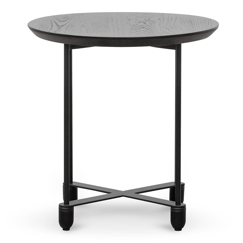 Wooden Top Capri Side Table - Full Black