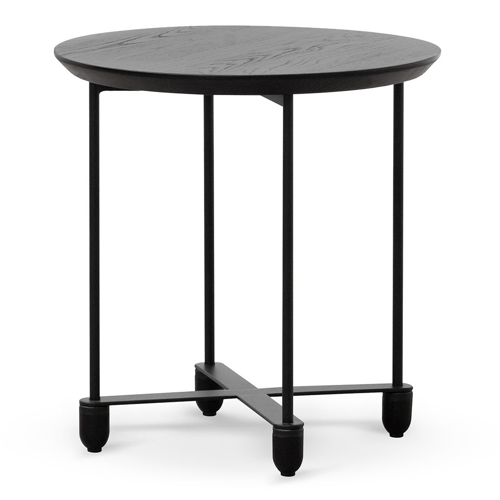 Wooden Top Capri Side Table - Full Black