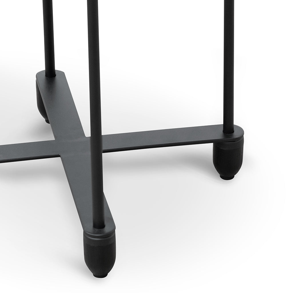 Wooden Top Capri Side Table - Full Black